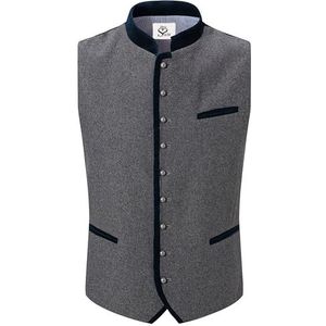 HerzSticht Heren Traditionele gilet (model: Samerberg) Grijs Blauw 52