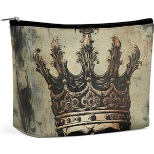 LYHVSFZQ Make-uptas, opvouwbare make-uptas, elegante schedelkroon, bedrukte make-uptas, reismake-uptas voor reizen en dagelijks leven, stijl, één maat, make-uptas, Stijl, Eén maat, Make-up Tas