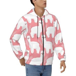 GUOLGP Alpaca lama print heren hoodie losse trui voor casual werkkleding comfortabele stijl sweatshirt, Zwart, S