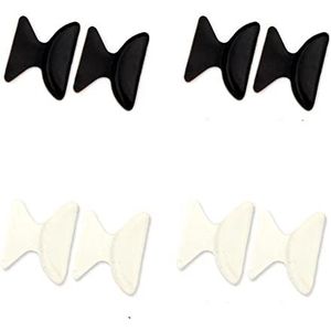 Neuskussens voor brillenglazen, zachte siliconen neuspads, met zelfgesp, antislip, zachte schuimglazen, neuspads, 4 paar, helder zwart en wit