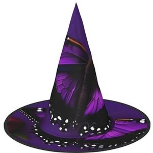 SSIMOO Een paarse pruim vlinder Halloween feesthoed, grappige Halloween-hoed, kostuumaccessoire voor Halloween-feestdecoratie,