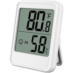 LCD Digitale Thermometer Hygrometer Indoor Kamertemperatuur Vochtigheidsmeter Sensormeter Weerstation(MC40 White)