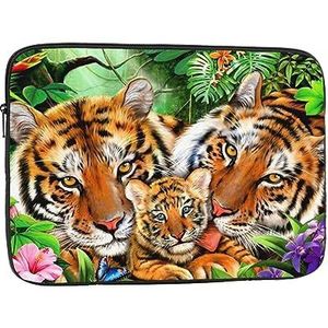 Jungle Tigers Cub Laptop Sleeve Tas voor Vrouwen, Schokbestendige Beschermende Laptop Case 10-17 inch, Lichtgewicht Computer Cover Bag, ipad case
