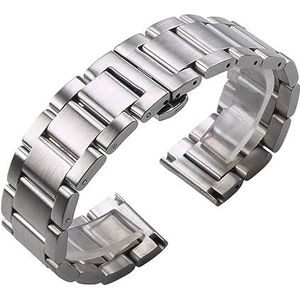 Rvs Horlogebandje Armbanden Mannen Hoge Kwaliteit Zilver Metaal 18 20 21 22 23 24mm Mode Vrouwen Horlogebanden Accessoires (Color : All brushed, Size : 20mm)