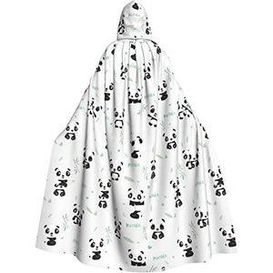 Bxzpzplj Panda Bamboe Print Unisex Hooded Mantel Voor Mannen & Vrouwen, Carnaval Thema Party Decor Hooded Mantel