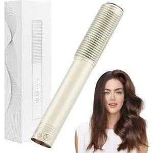 Banaone 2-in-1 stijlborstel, 2-in-1 krulborstel en stijltang, borstel, 20 seconden snelle keramische verwarming, bescherming tegen verbranding, 6 warmtestanden, 120 °C - 220 °C, professioneel