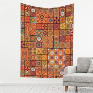 MYGANN Groep Marokkaanse geometrische binnen en buiten wanddecoratie wandtapijt 203 x 152 cm, gebruikt voor gordijnen, tafelkleden, bankhoezen, housewarming geschenken