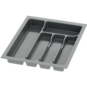 sossai® Divio bestekbak voor laden 40 cm | breedte 33 cm x diepte 43 cm | kan op maat gesneden worden | met 5 vakken | kleur: antraciet | besteklade organisatiesysteem
