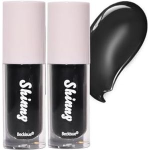 Pakivs 2 stuks transparante zwarte limolie set, zwart glanzend lipgloss, stompe lipgloss, hydratatie Mirror High-Shine, langdurige hydratatie, niet plakkerig