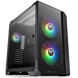 Thermaltake Bekijken 51 Moederbord Sync ARGB E-ATX Full Tower Gaming Computer Case met 2 200mm ARGB 5V Moederbord Sync RGB-ventilatoren + 140mm zwarte achterventilator vooraf geïnstalleerd