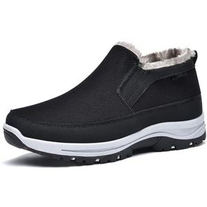 Zool Brede Schoenen, Winter Gevoerde Warme Katoenen Schoenen Mannen Comfortabele Casual Schoenen Opgevuld Verdikt Lazy Schoenen(Noir,43 EU)