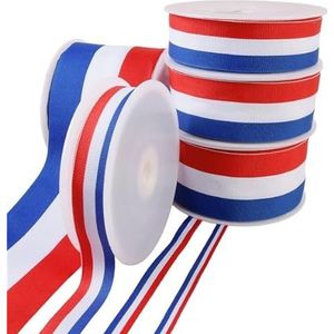 3 meter blauw wit rood lint Franse vlag - Maat 38 mm