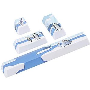 Kit Key Cap, 4 Universele PTB Keycaps, Stijlvol Penguins Pattern Keycap voor Mechanisch Toetsenbord Universeel, Spatie + ESC + Enter + Numpad Enter Key Cap Combo(pinguïn)