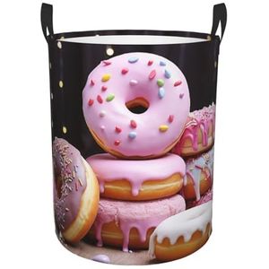 Donut Cake Wasmand Met Handvatten, Opvouwbare Wasmand Oxford Doek Vuile Kleding Mand Waterdichte Kleding Speelgoed Opbergbak Organizer voor Slaapkamer Badkamer Dorm