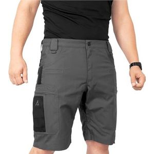 ACE Schakal Cargo broek kort - tactische korte broek met elastische tailleband voor heren - tactische outdoor broek voor heren - Grijs - 50