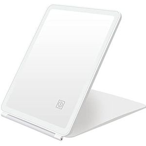 LEIDENE Verlichte Make-upspiegel met 3 Lichte Instellingen, Helderheid Regelbare Navulbare, Kleur: wit