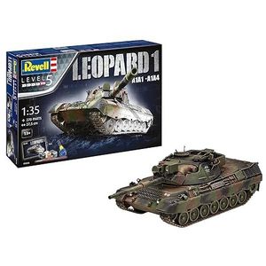 Revell Modelbouwset, cadeauset Leopard 1 A1A1-A1A4, gedetailleerde tankbouwset, 233 delen, schaal 1:35, voor kinderen en volwassenen vanaf 12 jaar