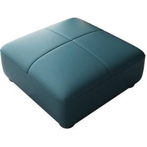 BEDOIN Wipe-Clean Tech Lederen Enkele Sofa Kruk - Moderne Woonkamer Luxe Poef voor Thuis Voetsteun blauw