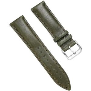Horlogeband Echt Lederen Top Layer Dubbelzijdige Waterdichte Koeienhuid Horlogeband, 20 mm, Leer