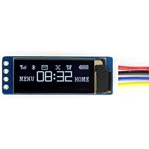 Waveshare General 0.91inch OLED Display Module 128x32 Pixels with Embedded Controller, Communicating via I2C Interface