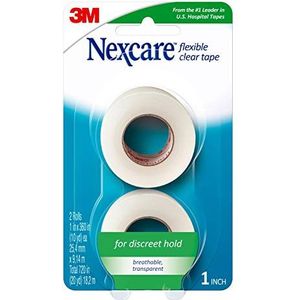 Nexcare Flexibele duidelijke EHBO-tape, van de #1-leider in Amerikaanse ziekenhuisbanden, 1-Inch x 10-Yard Roll, 2 tellen
