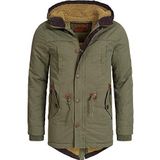 Indicode - Barge - Winterjas - Army - Met Capuchon en Teddyvoering