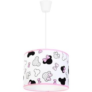 Light-Home - MINNIE - Pendellamp Kinder - Moderne Hanglampe voor Kinderkamer - Lampe met Lampenkap - Metaal en Materiaal - E27 - Klassiek 1-Lichtbronnen 20 cm - Wit en Roze