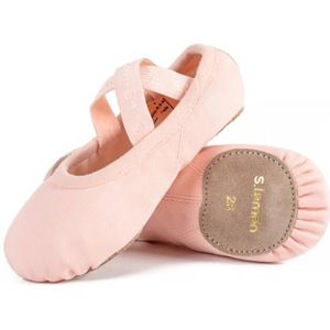 S.lemon Elastische Canvas Balletschoenen Dansschoenen voor Meisjes Kinderen Dames Heren Roze (26 EU)