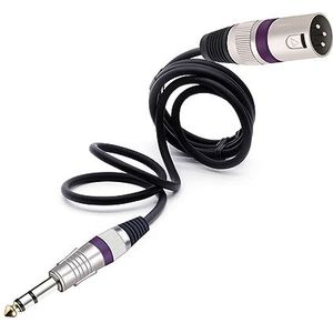 Mic Kabel Stereo Jack 6,35 mm 6,5 mm Mannelijk naar XLR Mannelijk 6,3 mm 1/4 Inch naar XLR Microfoon Audio Kabel voor Luidsprekerversterker AMP 1 Stuk (Kleur: Paars, Maat: 3 m)