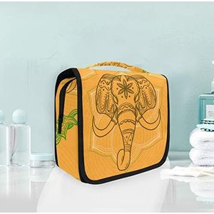 Hangende opvouwbare toilettas gele olifant make-up reisorganizer tassen tas voor vrouwen meisjes badkamer