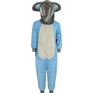 A2Z 4 Kids Meisjes Jongens Onesie 2-Tone Olifant Thema Zacht Pluche Fleece Jumpsuit - E.Soft Elephant Onesie 9-10
