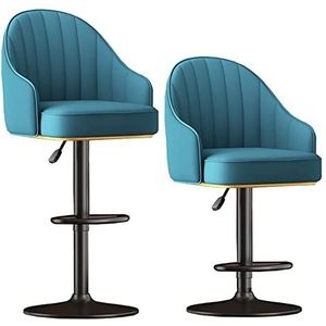 Barkrukken barstoelen stijlvolle set van 2 barkrukken op toonhoogte, PU-lederen draaibare verstelbare barkrukken met rug, moderne barstoelen voor keuken, bistro, pub, eetkamer,