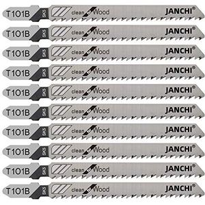 50Pack T101B T-schacht aannemer decoupeerzaagbladen - 4 inch 10 TPI decoupeerzaagbladen set - gemaakt voor hoge snelheid koolstofstaal, schoon en nauwkeurig rechte snijhouten planken PVC kunststof