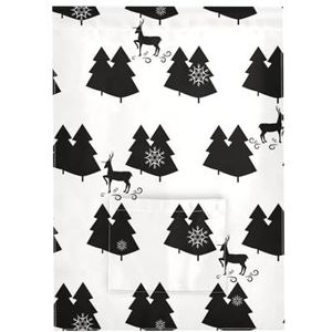 Zwarte Kerstboom Herten Tuin Vlag 28 X 40 Dubbelzijdige Yard Vlag Verticale Kerst Tuin Vlag voor Veranda Buiten Vakantie