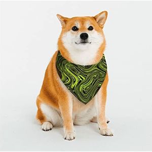 Abstracte groene slangenprint hondenbandana's, zacht en ademend, driehoekssjaal voor huisdieren, meerdere maten, voor grote honden, middelgrote en kleine honden