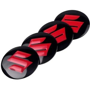 4 stuks auto naafdoppen sticker voor Suzuki Swift SX4 Vitara Jimny S-Cross 56mm wielnaafafdekking sticker badge logo naafdop velgdoppen waterdicht stof accessoires E