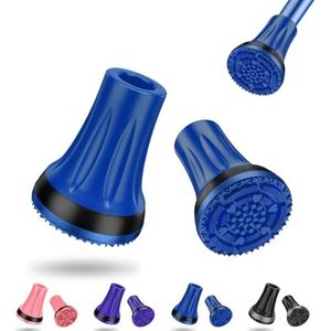 supregear Rubberen Doppen Voor Krukken, 22 mm Zware Rubberen Vervangdoppen Voor Wandelstokken En Krukken, Antislip Verdikte Krukvoeten, Wandelstokdoppen (2 Stuks), Blauw