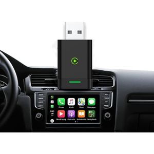 Mini Wireless Carplay adapter, snelle verbinding & geen vertraging, 2-in-1 draadloze Carplay Stick converteren Wired Android Auto/Carplay in draadloos voor auto's met AA & Carplay, USB C/A