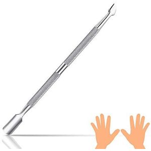 Dual Head Nail Cuticle Pusher, XCOZU Professionele RVS Cuticle Pusher Metalen Nail Cleaner Tool, Nagelschraper voor Gel Nagels Polish Remover Tool Nail Art Cuticle Trimmer (Zilver)