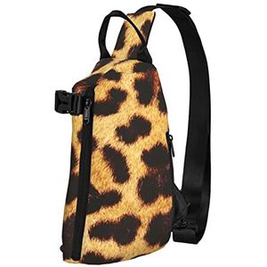 WOWBED Leopard Skin PatternPrinted Crossbody Sling Bag Multifunctionele Rugzak voor Reizen Wandelen Buitensporten, Zwart, One Size