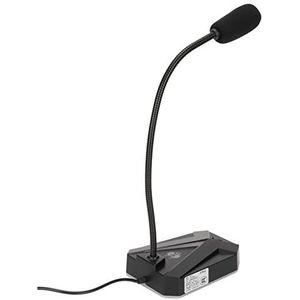Microfoon voor computer, ruisonderdrukking van RGB-licht met zwanenhals, microfoon voor laptop met 360 graden pick-up, plug and play voor podcasting