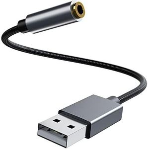 USB naar 3.5mm Jack Audio Adapter Externe Stereo Sound voor Hoofdtelefoon PC