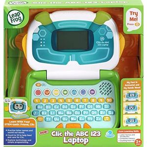 Leapfrog Clic the ABC 123 Laptop | Interactieve leerlaptop voor kinderen met letters en cijfers | Geschikt voor jongens en meisjes 3, 4, 5, 6+ jaar