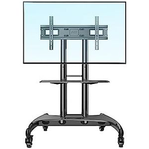 JEQGDLUI 20 AVA1500-60-1P Mobiele tv-wagen 32-70 inch (81 - 178 cm) voor plasma-televisie LCD LED flatscreen met cameratablet en AV-plank