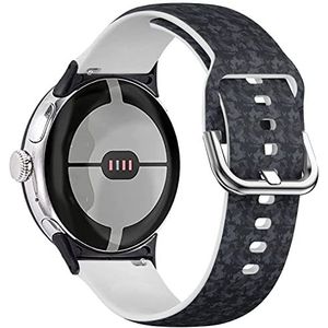 Honeexy Band (modieus donkergrijs camouflagepatroon) compatibel met Google Pixel Watch, flexibele zachte siliconen horlogeband armband vervanging smartwatch band