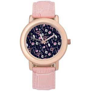 Kapper Gereedschap Vrouwen Lederen Band Horloge Quartz Horloges Gemakkelijk te lezen Custom Gift voor Dames