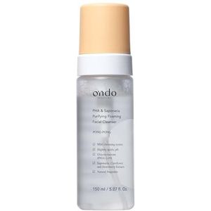 Ondo Beauty 36.5 PHA & Saponaria Purifying Foam Cleanser, Gezichtsreiniger met Mousse-textuur, 150 ml