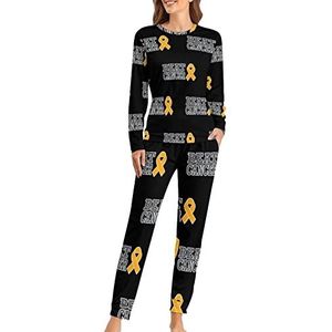 Beat Cancer Fashion 2 STKS Womens Pyjama Sets Lange Mouw Nachtkleding Nachtkleding Loungewear Stijl