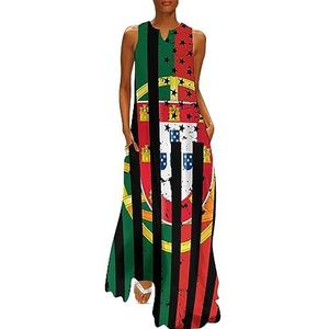 Amerikaanse Portugal vlag dames enkellengte jurk slim fit mouwloze maxi-jurk casual zonnejurk L