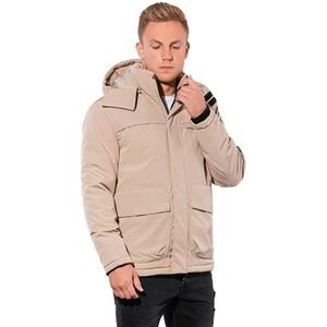 Ombre Herfstjas voor Heren | Winterjas met Afneembare Capuchon | Opstaande Kraag | Grote klapzakken | Ritssluiting en Drukknopenbies | Winterjas | Winddicht | Jas | Polyester, S-XXL